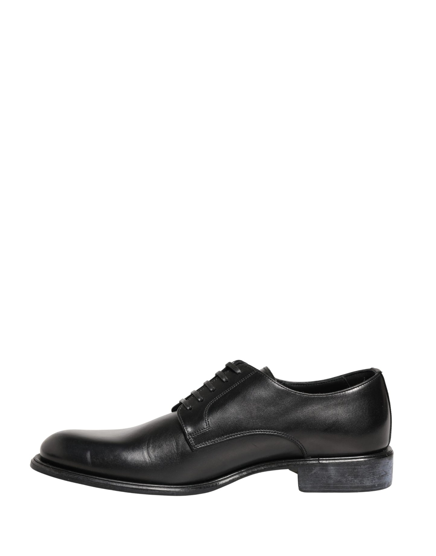 Dolce & Gabbana Black Calfskin Leather Derby Men Dress Shoes