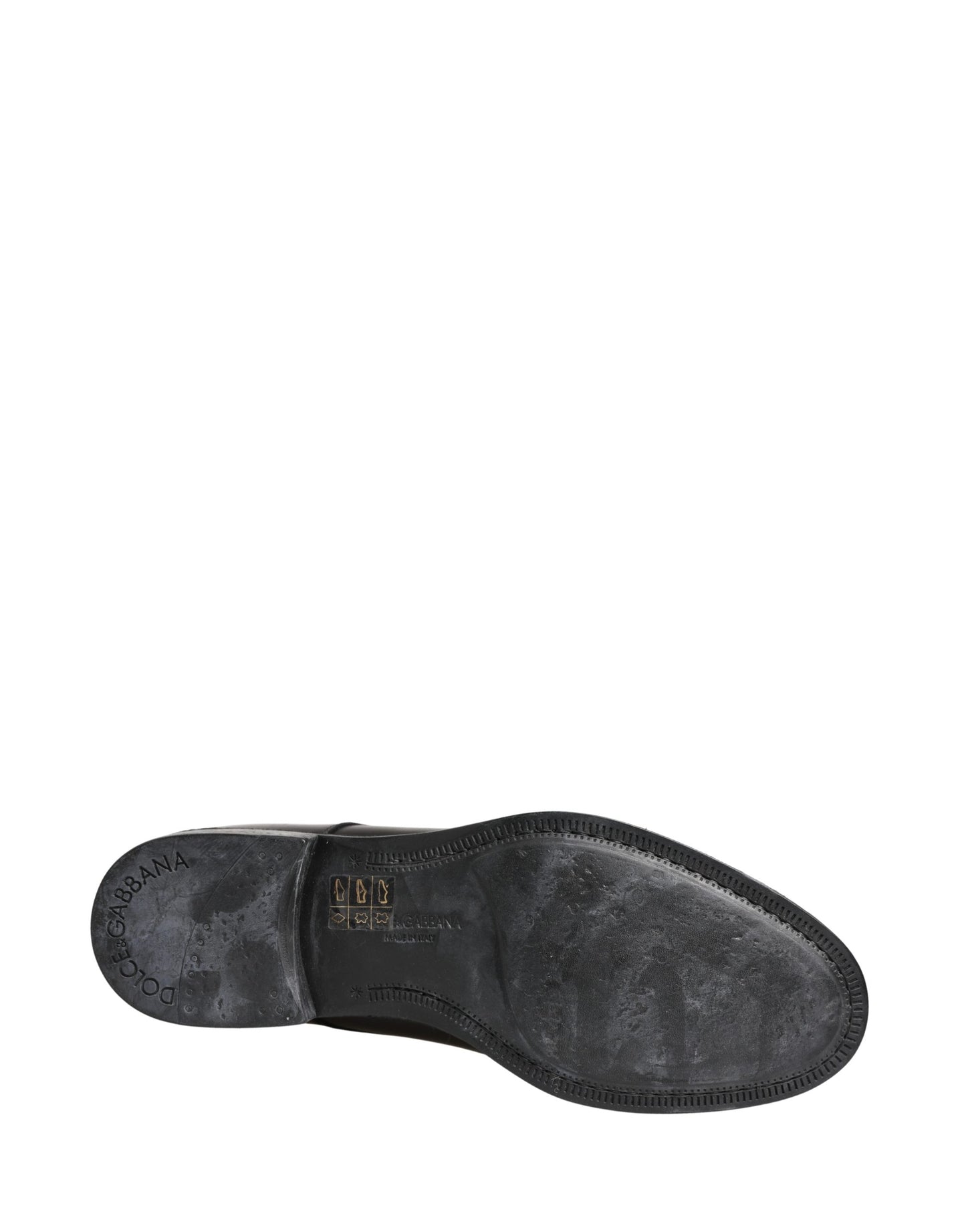 Dolce & Gabbana Black Calfskin Leather Derby Men Dress Shoes