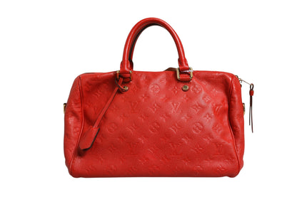 Louis Vuitton Red Monogram Empreinte Speedy Bandouliere 30