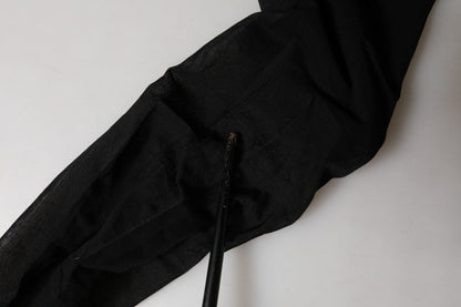Dolce & Gabbana Black Sheer Nylon Thigh High Stockings Socks