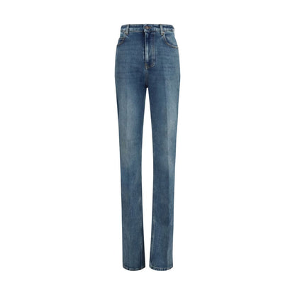 Balenciaga Blue Cotton High-Waisted Jean