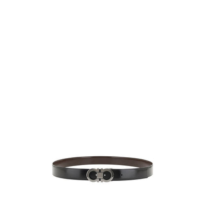Ferragamo Black Calf Leather Bos Taurus Regular Belt