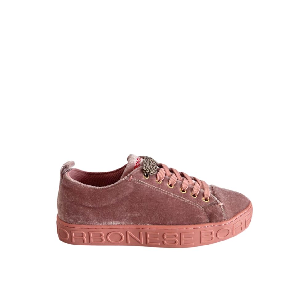 Borbonese Pink Fabric Women Sneakers
