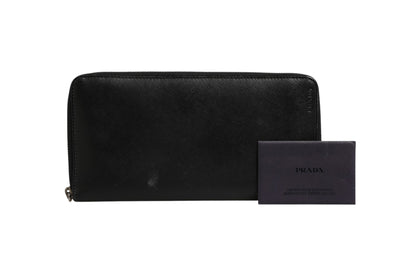 Prada Baltico Saffiano Leather Zip Travel Wallet