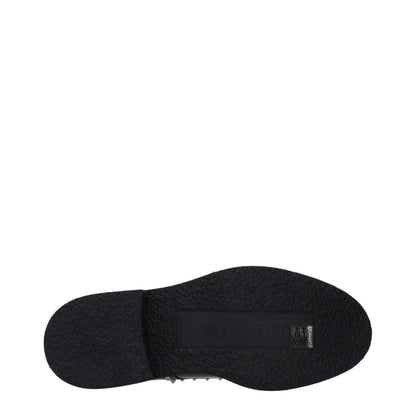 Valentino Garavani Black Leather Oxfords And Derbies