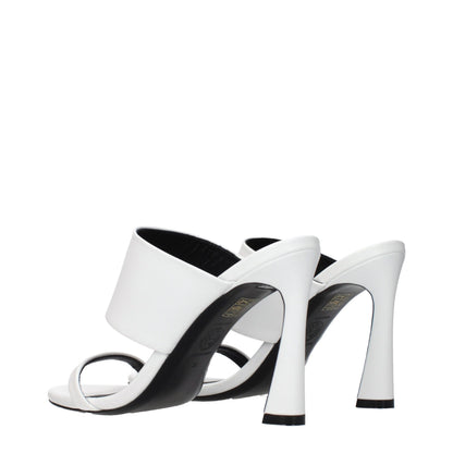 Versace Blue Leather Stiletto Heel Sandals