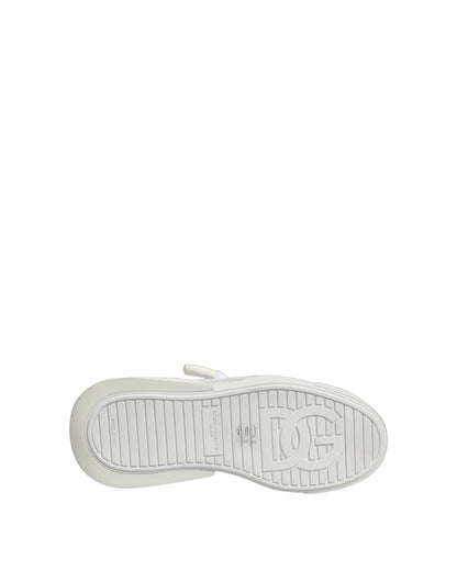 Dolce & Gabbana White Calfskin Leather Low Top Sneakers Shoes