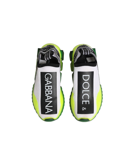 Dolce & Gabbana White Black Slip On Sorrento Sneakers Shoes