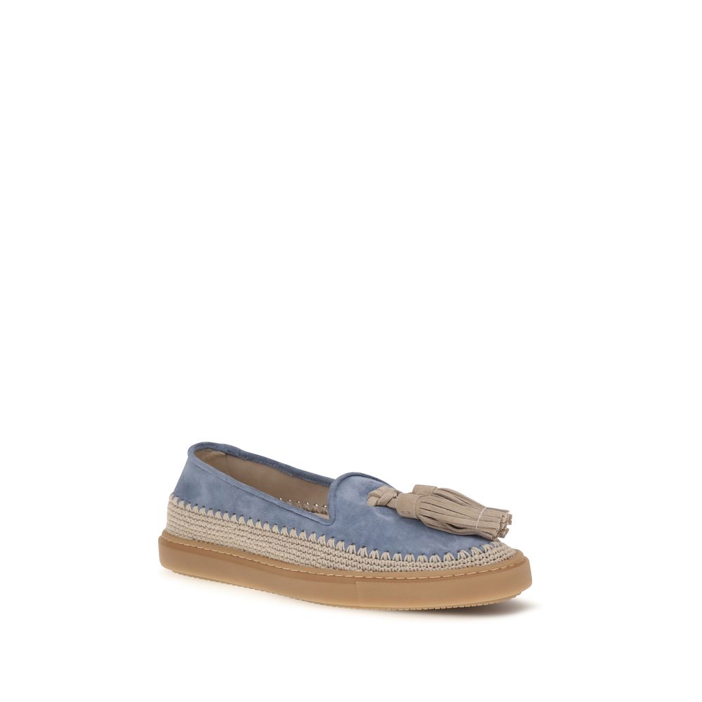 Fratelli Rossetti Blue Calf Leather Bos Taurus Slip-On Loafers