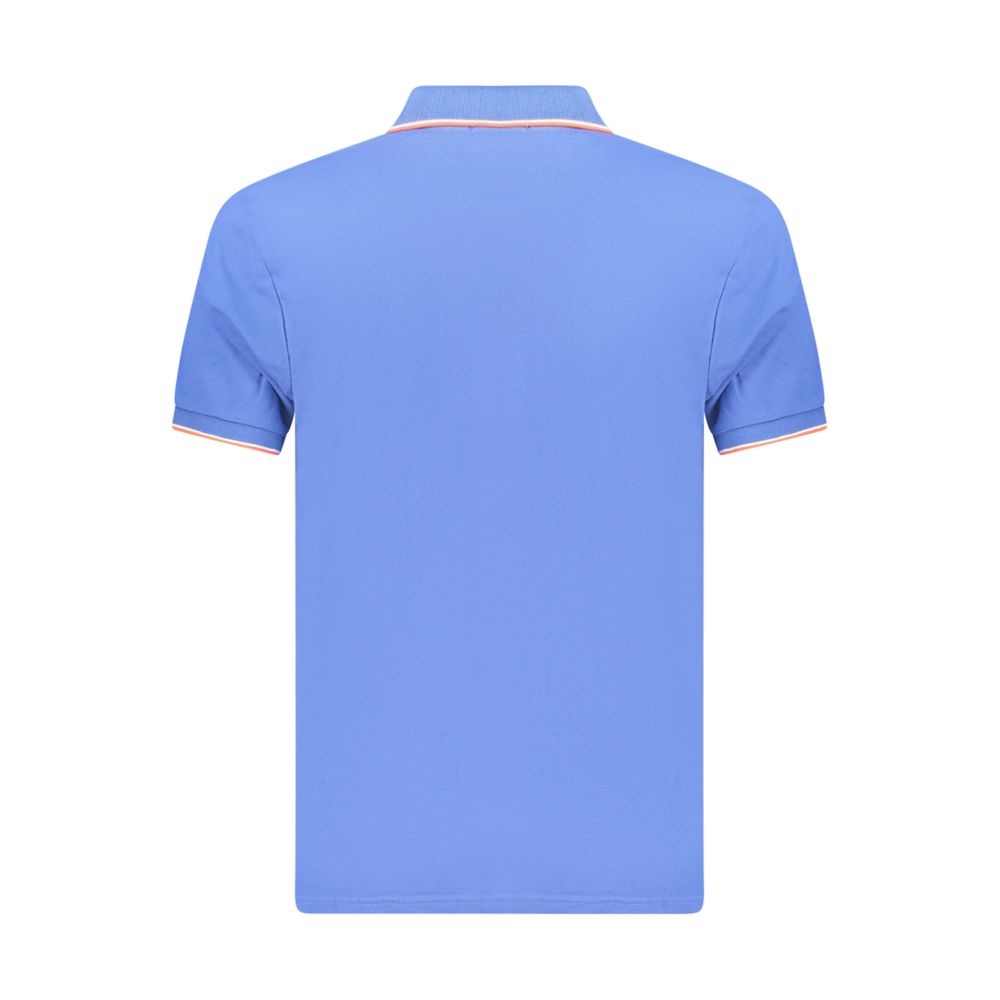 Coveri Moving Blue Cotton Polo Shirt