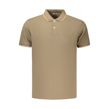Coveri Moving Brown Cotton Polo Shirt