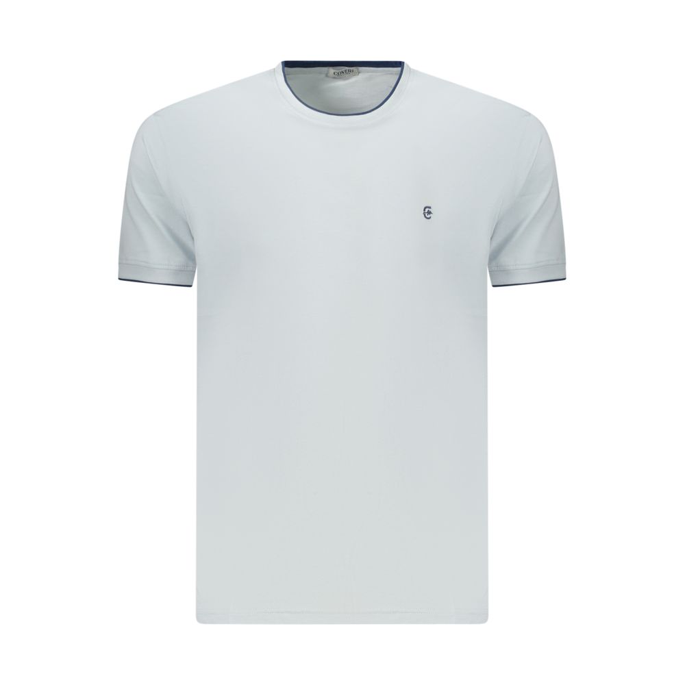Coveri Moving Blue Cotton T-Shirt