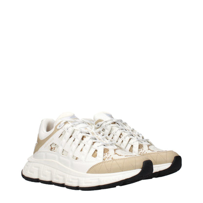 Versace White Fabric Athletic Sneakers