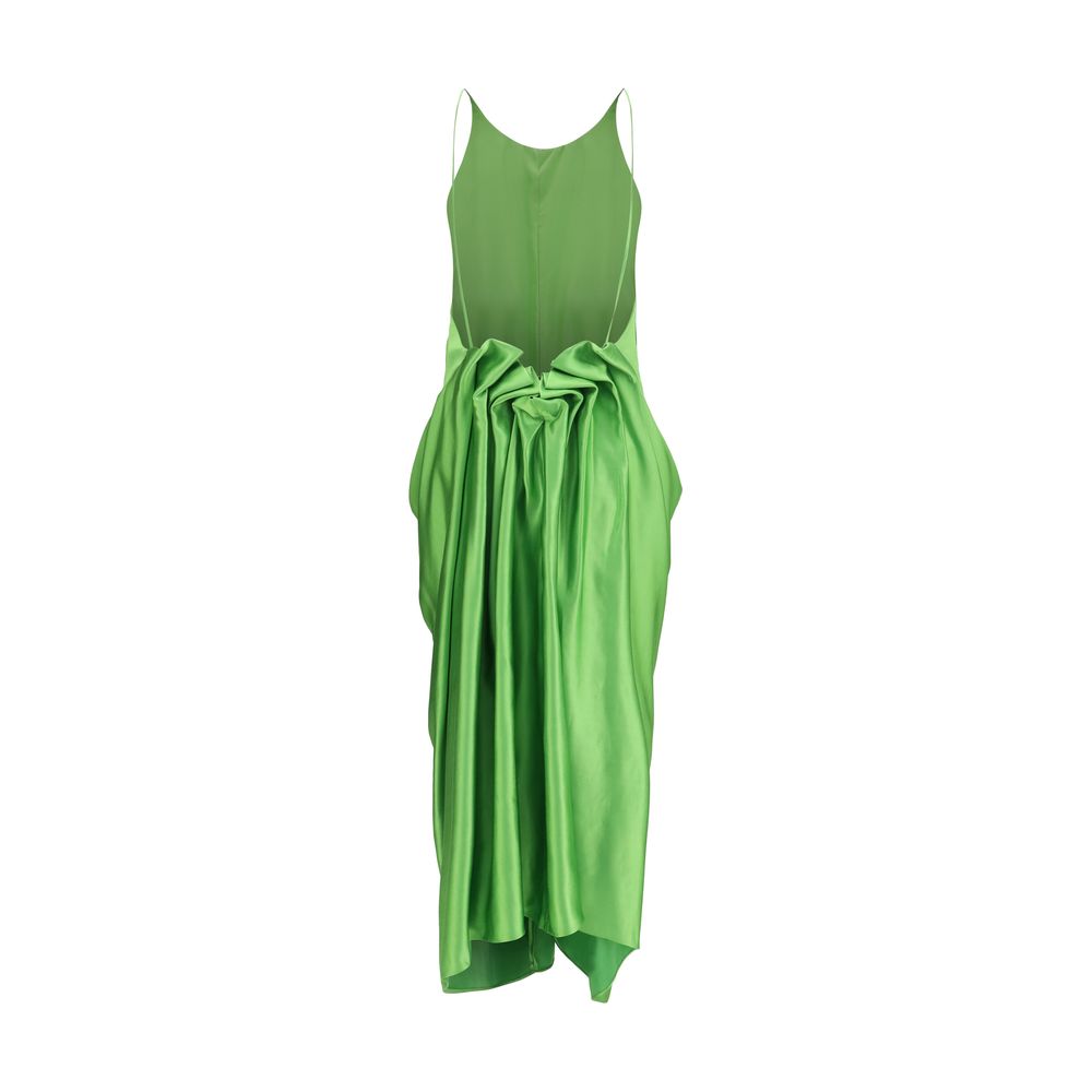 Khaite Bicolor Copper Cocktail Dress
