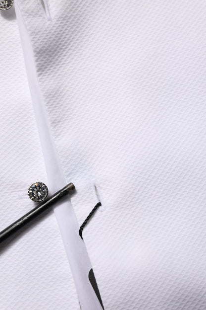 Dolce & Gabbana White Bib Cotton Poplin Dress Formal Shirt