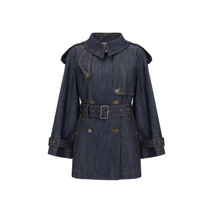 Burberry Blue Cotton Coat