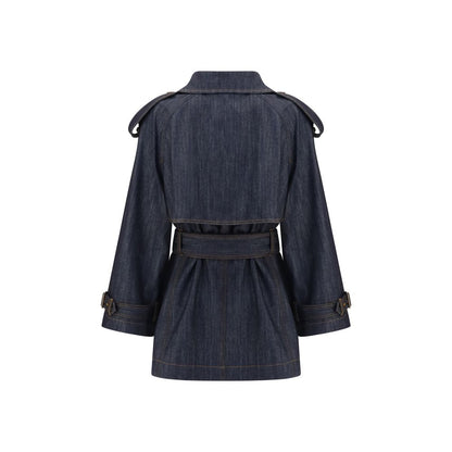 Burberry Blue Cotton Coat