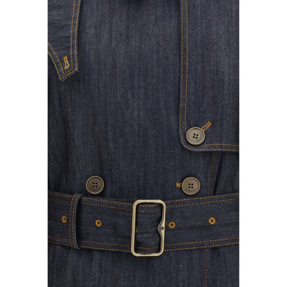 Burberry Blue Cotton Coat