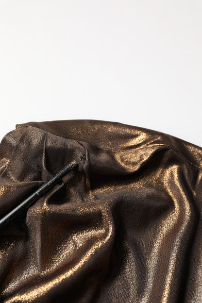 Dolce & Gabbana Bronze Asymmetrical Draping OneShoulder Dress