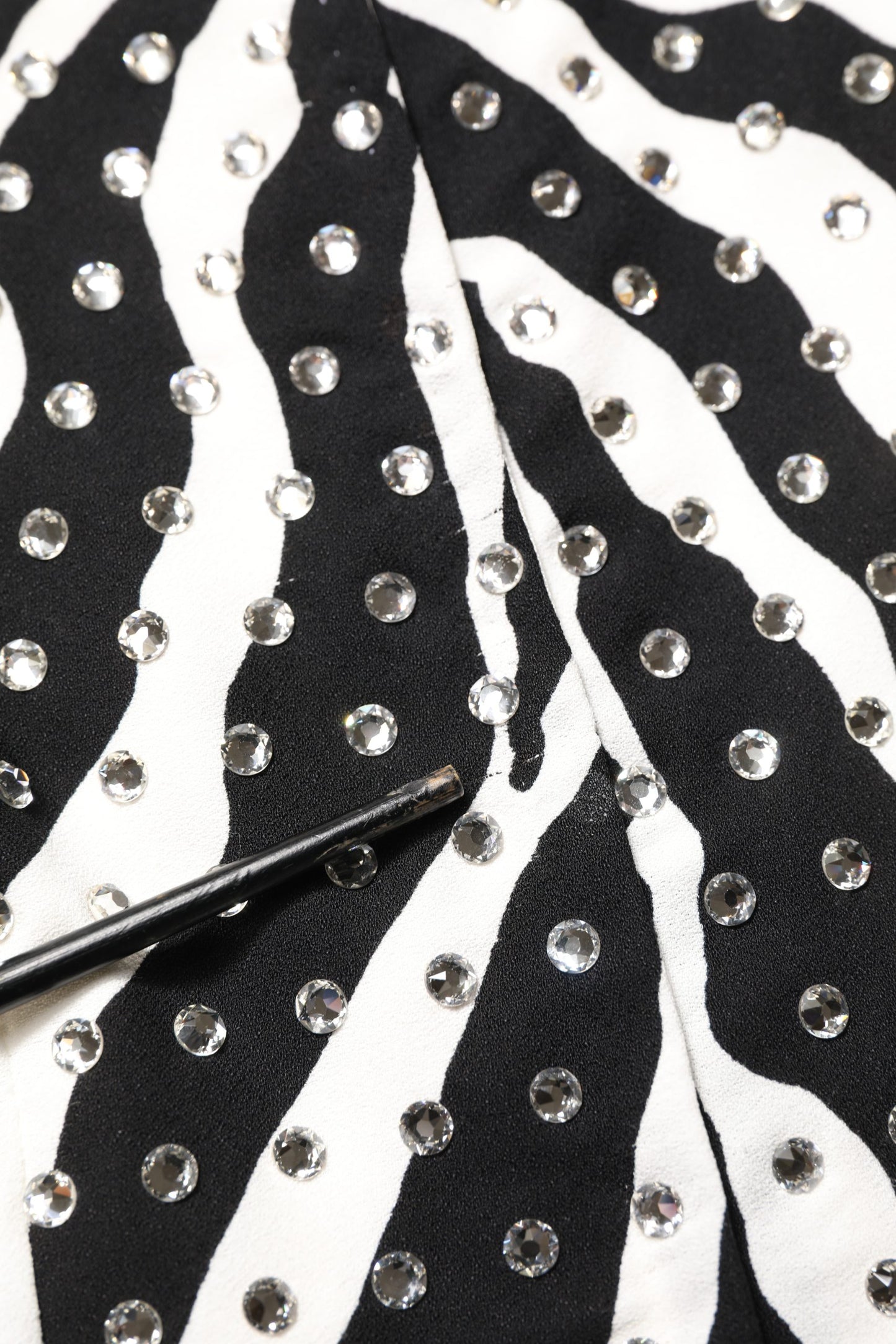 Dolce & Gabbana Black White Zebra Crystal Embellished Dress