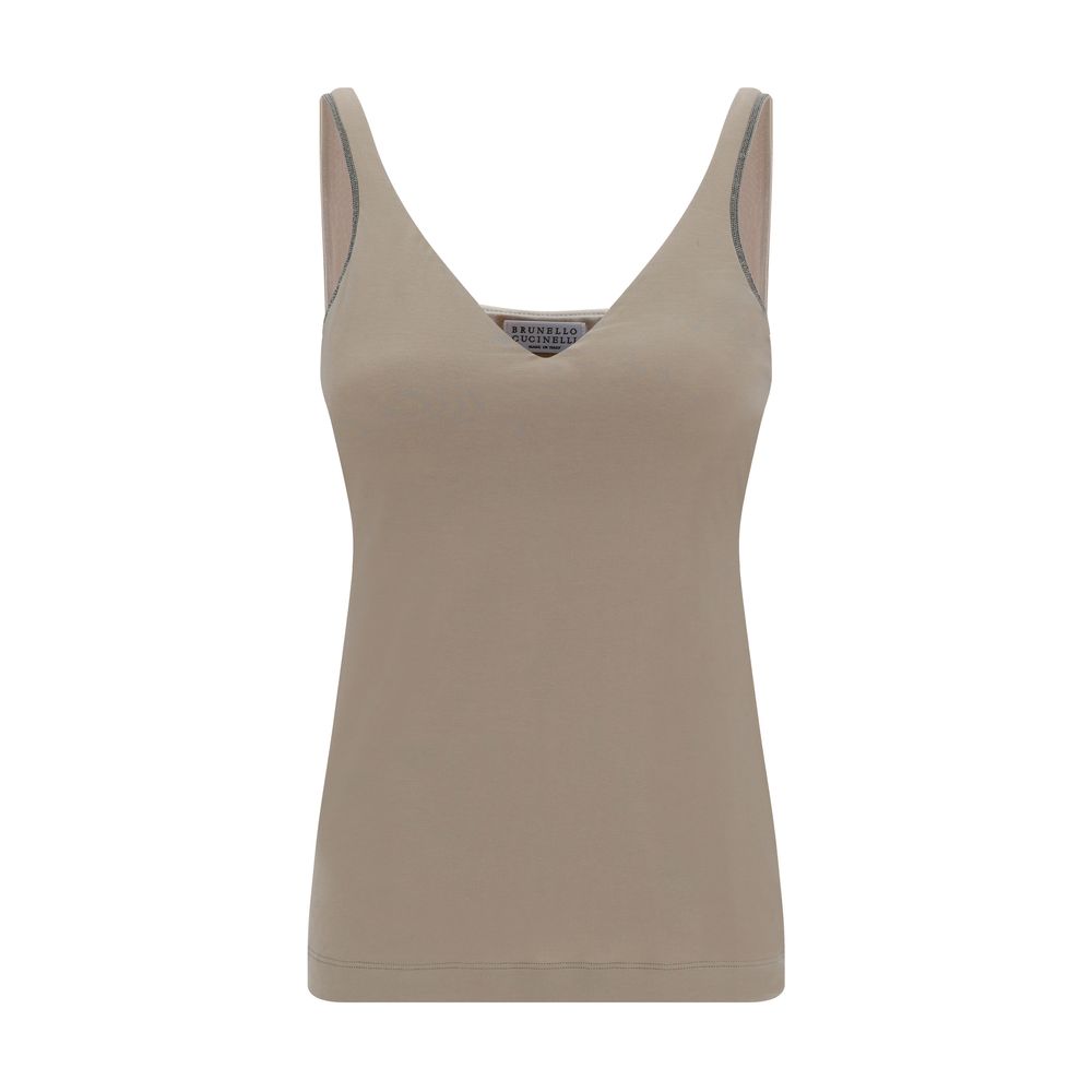 Brunello Cucinelli Beige Cotton T-Shirt