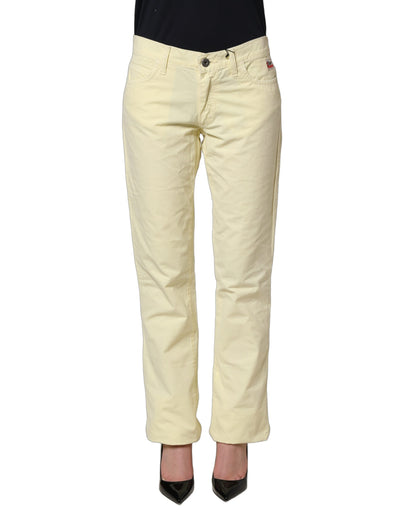 Roy Roger's Yellow Cotton Straight Casual Denim Trouser Jeans