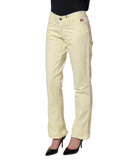 Roy Roger's Yellow Cotton Straight Casual Denim Trouser Jeans