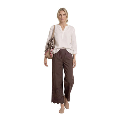 Street One Brown Cotton Casual Pants