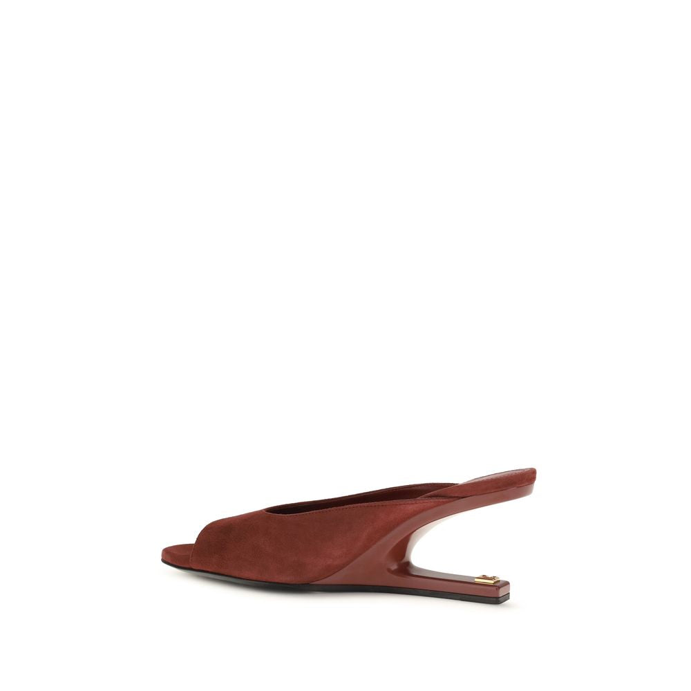 Balmain Bordeaux Calf Leather Bos Taurus Mules