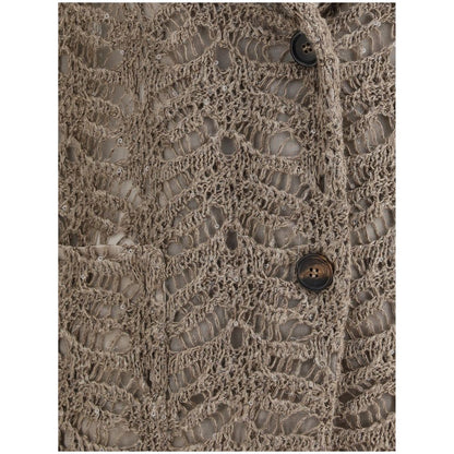 Brunello Cucinelli Brown Silk Blazer
