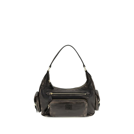 Miu Miu Brown Calf Leather Bos Taurus Shoulder Bag