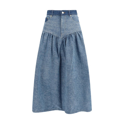 Ganni Blue Denim Skirt