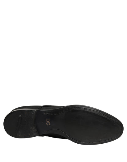 Dolce & Gabbana Black Suede Lace Up Derby Dress Formal Shoes