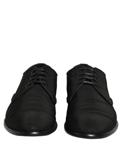 Dolce & Gabbana Black Suede Lace Up Derby Dress Formal Shoes