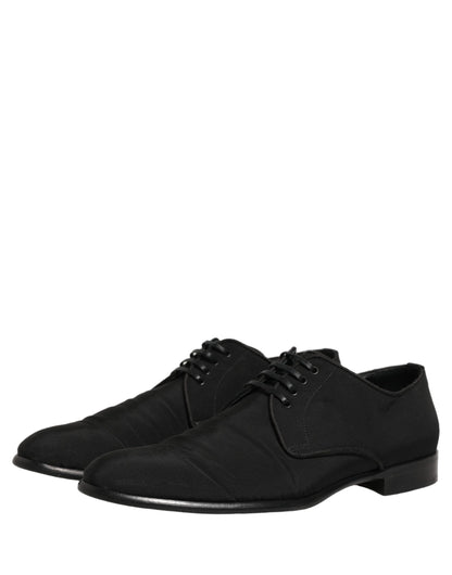 Dolce & Gabbana Black Suede Lace Up Derby Dress Formal Shoes
