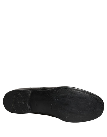 Dolce & Gabbana Black Leather Lace Up Derby Dress Formal Shoes