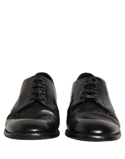 Dolce & Gabbana Black Leather Lace Up Derby Dress Formal Shoes