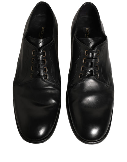 Dolce & Gabbana Black Leather Lace Up Derby Dress Formal Shoes