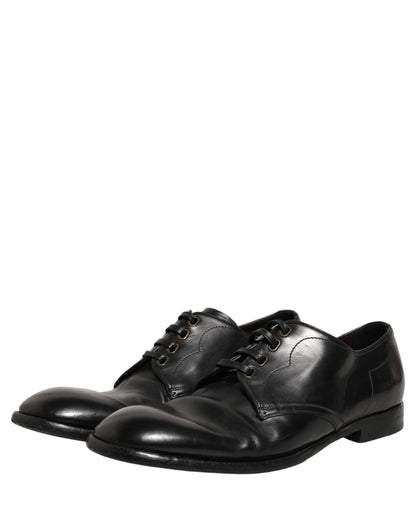 Dolce & Gabbana Black Leather Lace Up Derby Dress Formal Shoes