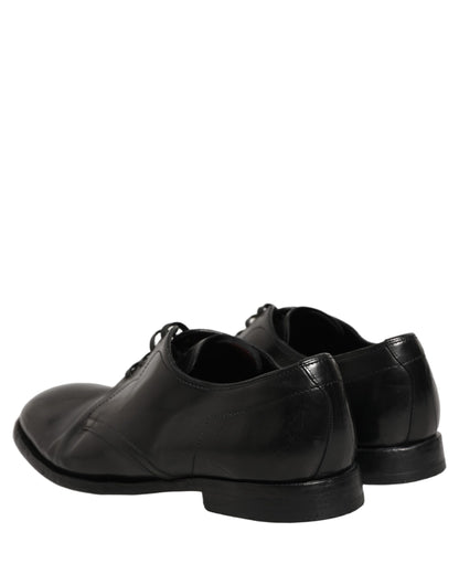 Dolce & Gabbana Black Leather Lace Up Derby Dress Formal Shoes