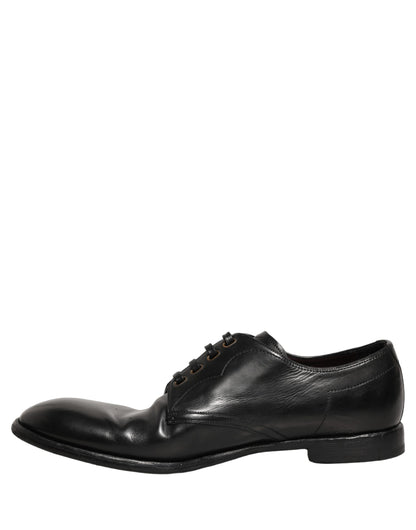 Dolce & Gabbana Black Leather Lace Up Derby Dress Formal Shoes