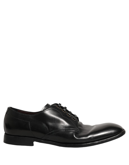 Dolce & Gabbana Black Leather Lace Up Derby Dress Formal Shoes