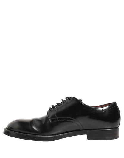 Dolce & Gabbana Black Leather Lace Up Derby Dress Formal Shoes