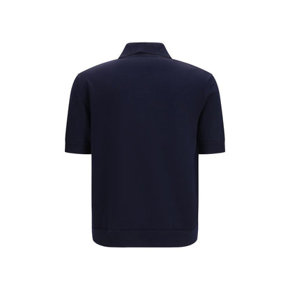 Balmain Blue Wool Oves Aries Polo Shirt
