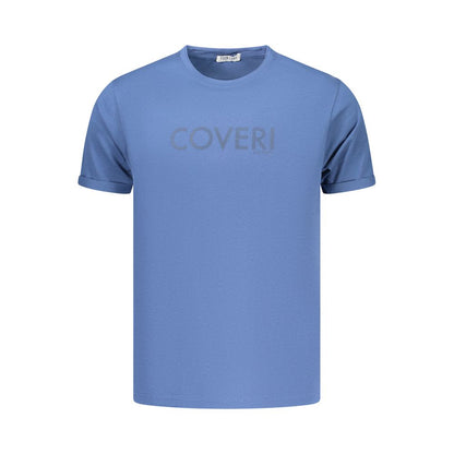 Coveri Moving Blue Cotton Men's T-Shirt
