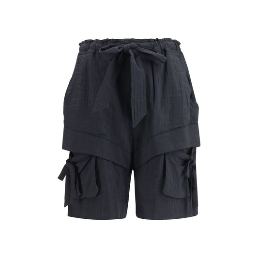 Marant Etoile Black Viscose Cargo Shorts