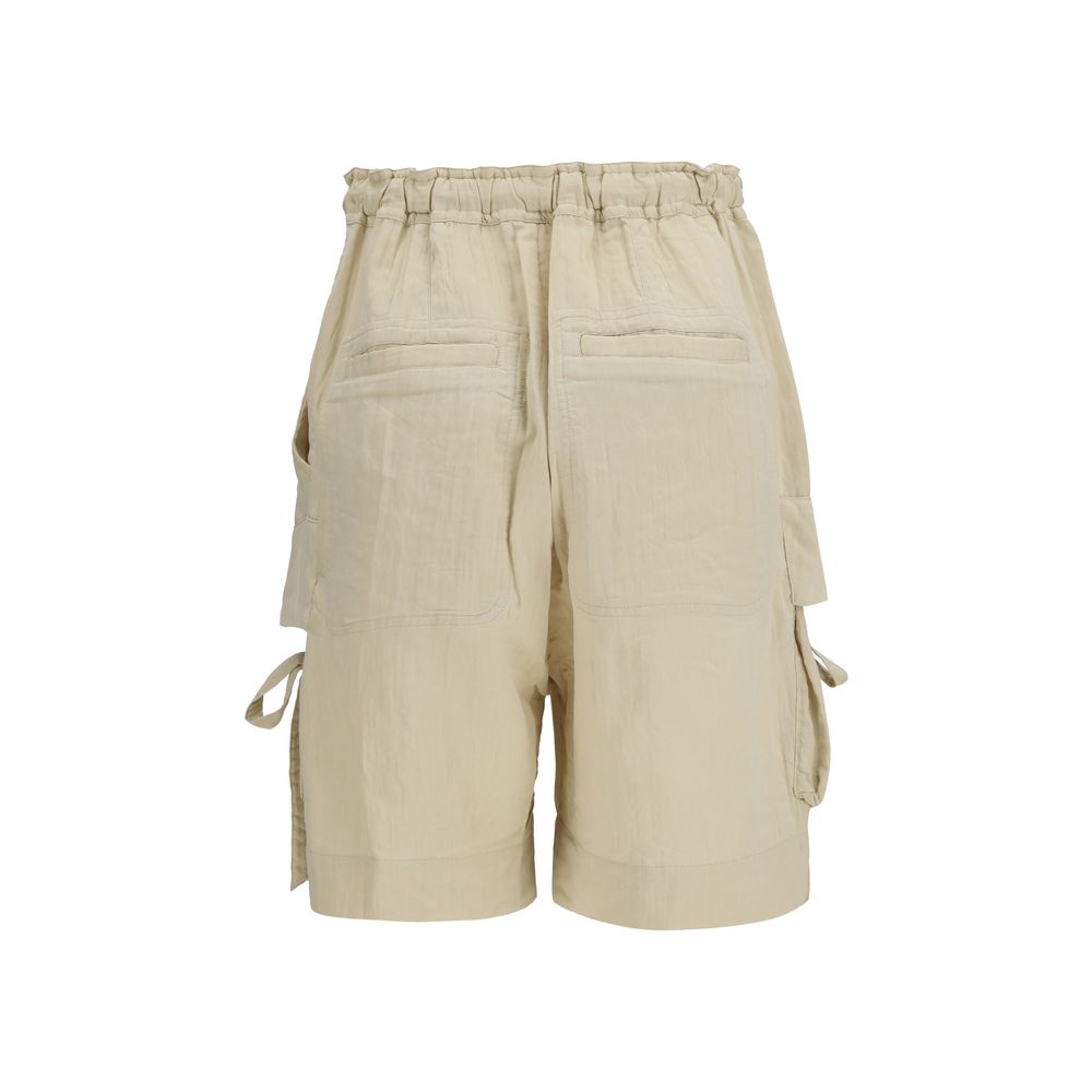 Marant Etoile Beige Viscose Cargo Shorts