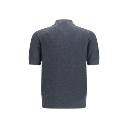 Brunello Cucinelli Gray Cotton Polo Shirt