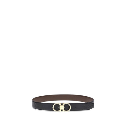 Ferragamo Black Calf Leather Bos Taurus Regular Belt