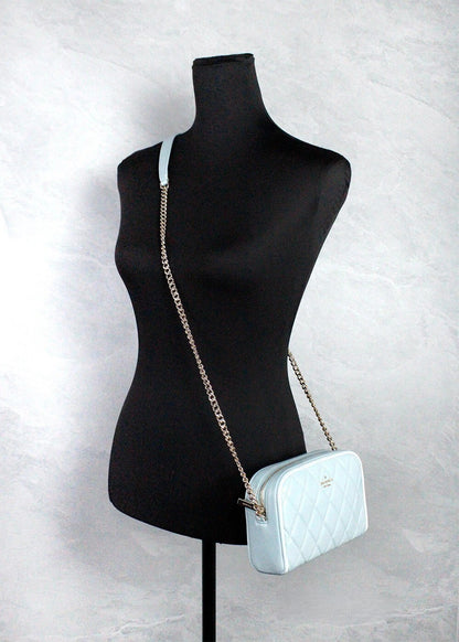 Kate Spade Carey Mini Wild Sage Quilted Smooth Leather Camera Crossbody Bag